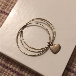 Three-piece stacked Tiffany silver bracelet